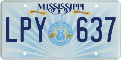 MS license plate LPY637