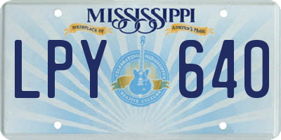 MS license plate LPY640