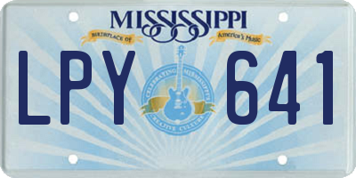MS license plate LPY641