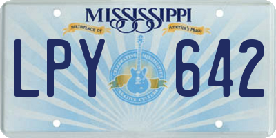 MS license plate LPY642