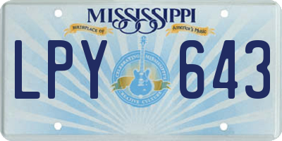 MS license plate LPY643