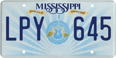 MS license plate LPY645