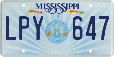 MS license plate LPY647