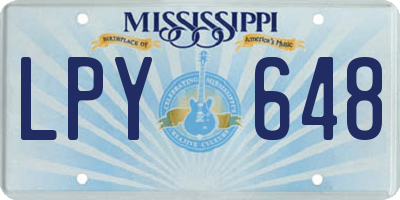 MS license plate LPY648