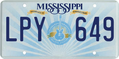MS license plate LPY649