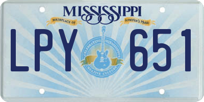 MS license plate LPY651