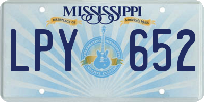 MS license plate LPY652
