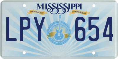 MS license plate LPY654