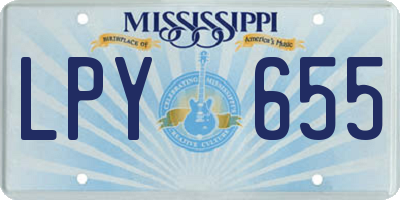 MS license plate LPY655