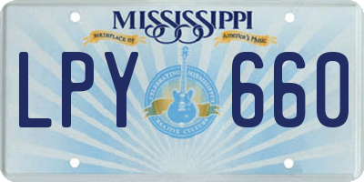 MS license plate LPY660