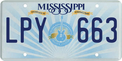 MS license plate LPY663