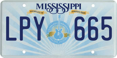 MS license plate LPY665