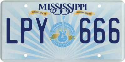 MS license plate LPY666