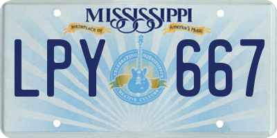 MS license plate LPY667