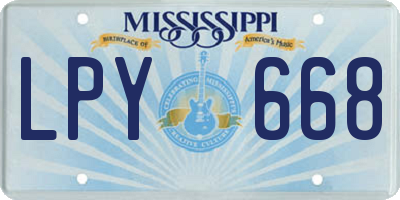 MS license plate LPY668
