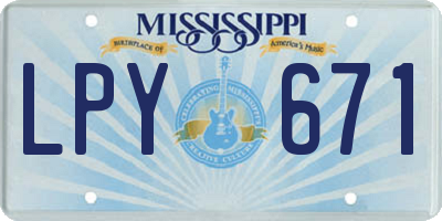 MS license plate LPY671