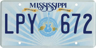 MS license plate LPY672