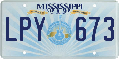 MS license plate LPY673