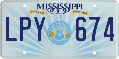 MS license plate LPY674