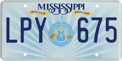 MS license plate LPY675
