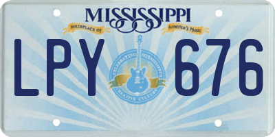 MS license plate LPY676
