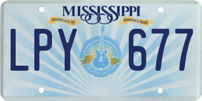 MS license plate LPY677