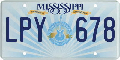 MS license plate LPY678