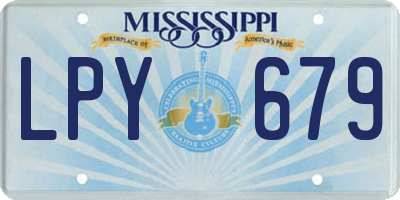 MS license plate LPY679
