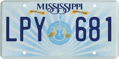 MS license plate LPY681