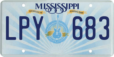 MS license plate LPY683