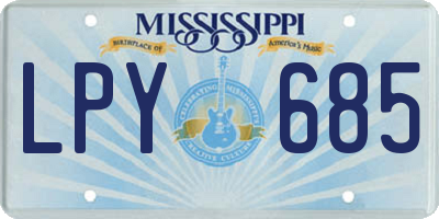 MS license plate LPY685