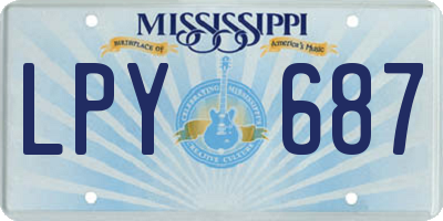 MS license plate LPY687