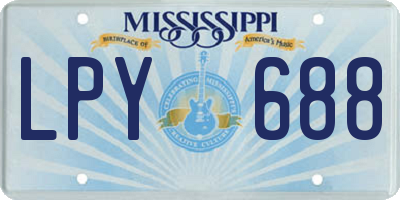 MS license plate LPY688