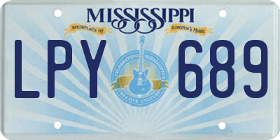 MS license plate LPY689