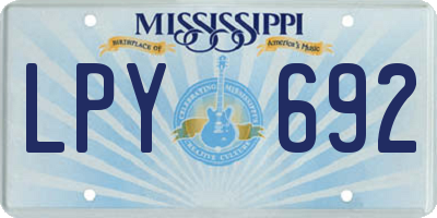 MS license plate LPY692