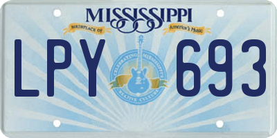 MS license plate LPY693