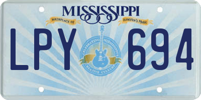 MS license plate LPY694
