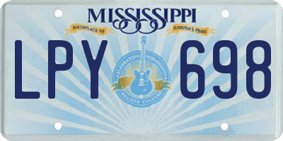MS license plate LPY698