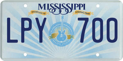 MS license plate LPY700