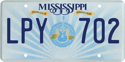 MS license plate LPY702
