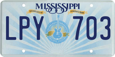 MS license plate LPY703