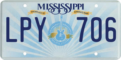 MS license plate LPY706