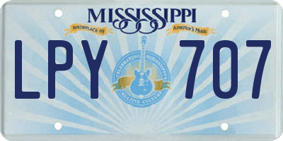 MS license plate LPY707