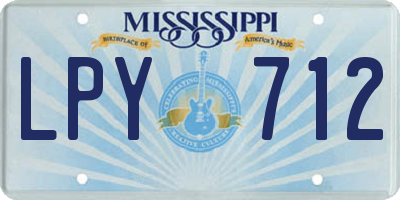 MS license plate LPY712