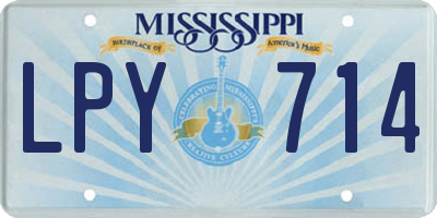 MS license plate LPY714