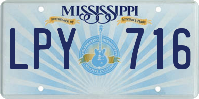 MS license plate LPY716