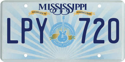 MS license plate LPY720