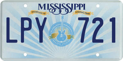 MS license plate LPY721