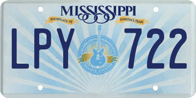 MS license plate LPY722
