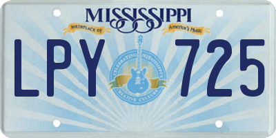 MS license plate LPY725